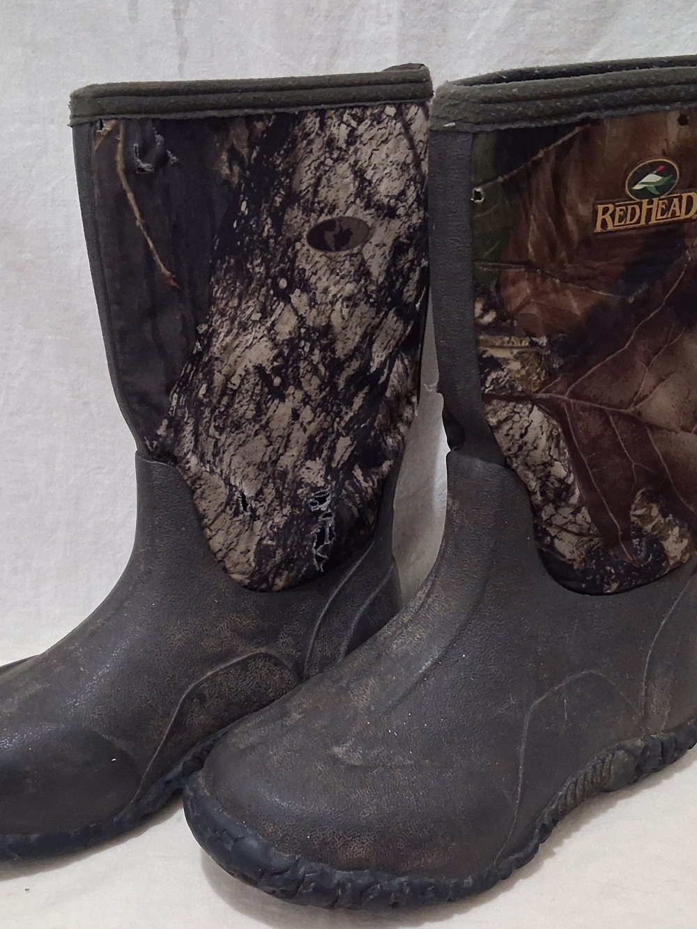 RedHead Brown and Green Camo Waterproof Pull-On Boots Kids Size 2